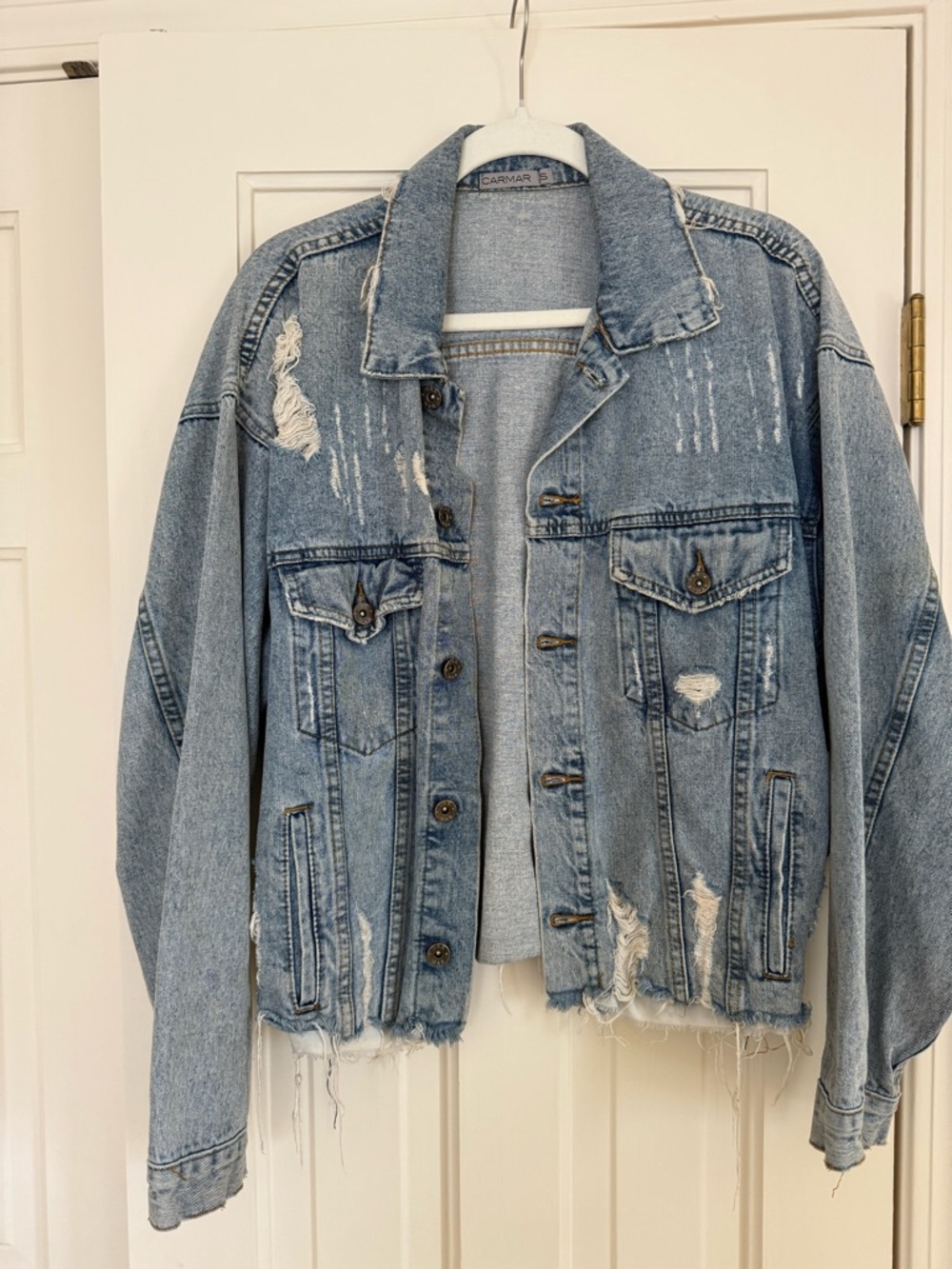 LF STORE Distressed Light Blue Denim Jacket - Women
